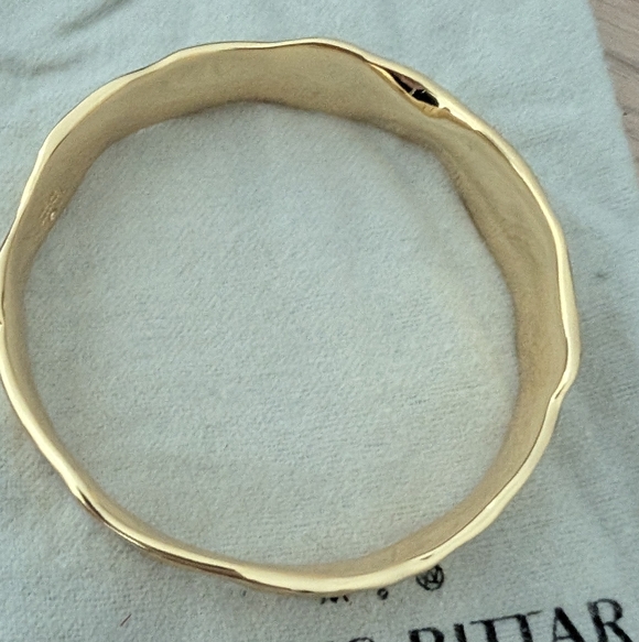 Alexis Bittar Brut Gold Bangle Bracelet - Picture 3 of 8